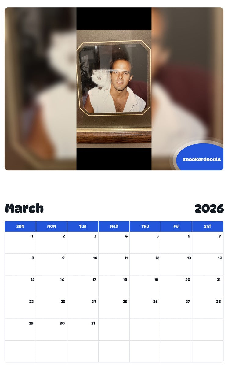 November 2025 - October 2026 Snookerdoodle - Pawidols Pet Calendar