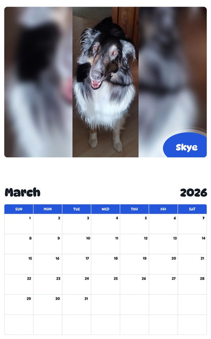November 2025 - October 2026 Skye - Pawidols Pet Calendar