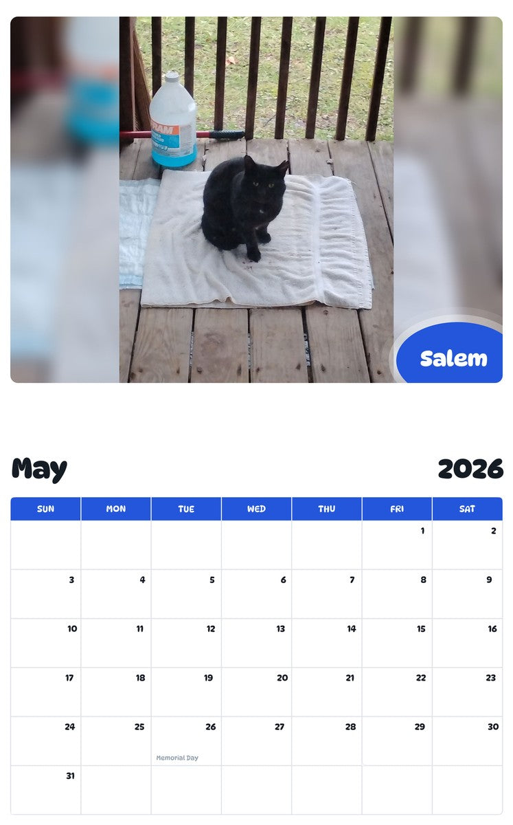 2026 - 2027 Salem - Pawidols Pet Calendar