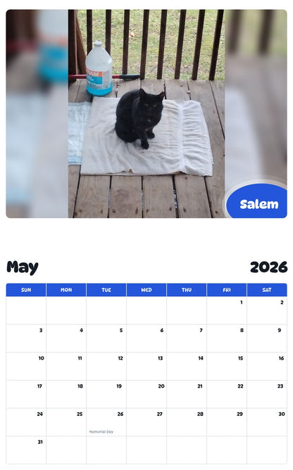 2026 - 2027 Salem - Pawidols Pet Calendar