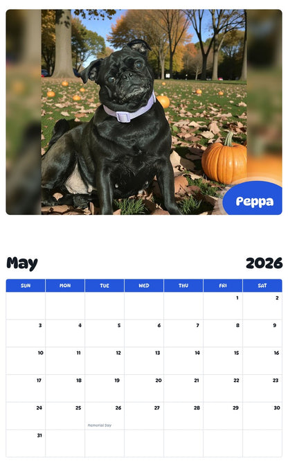 2026 - 2027 Peppa - Pawidols Pet Calendar