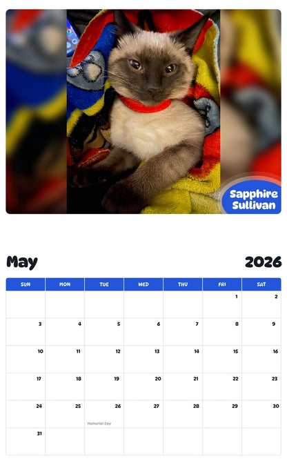 2026 - 2027 Sapphire Sullivan - Pawidols Pet Calendar