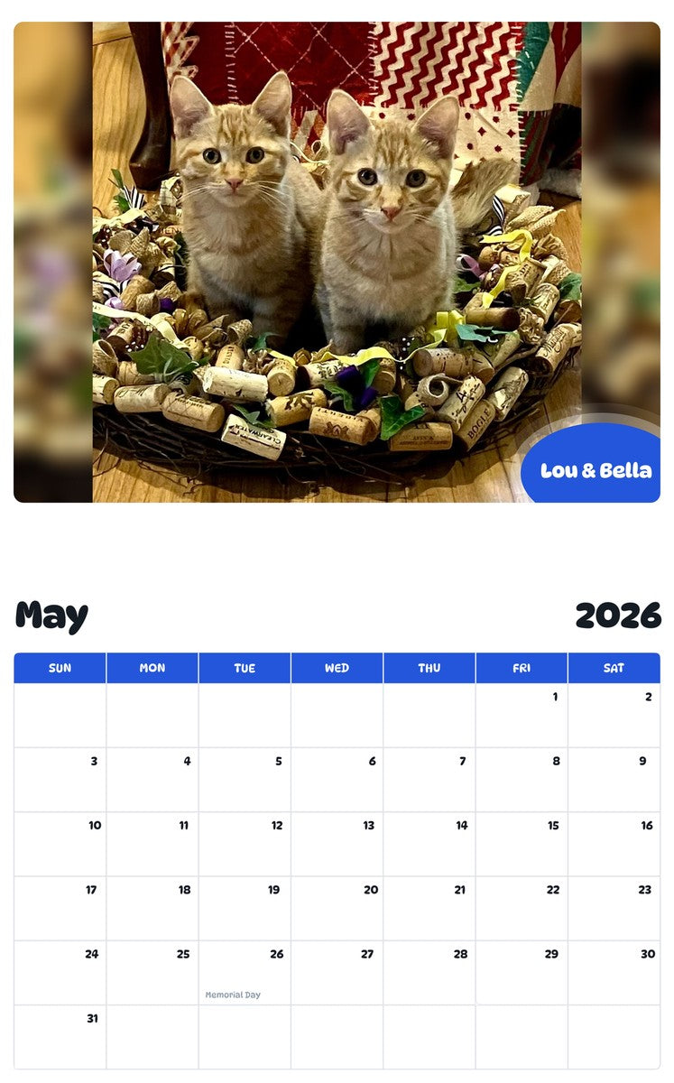 2026 - 2027 Lou & Bella - Pawidols Pet Calendar