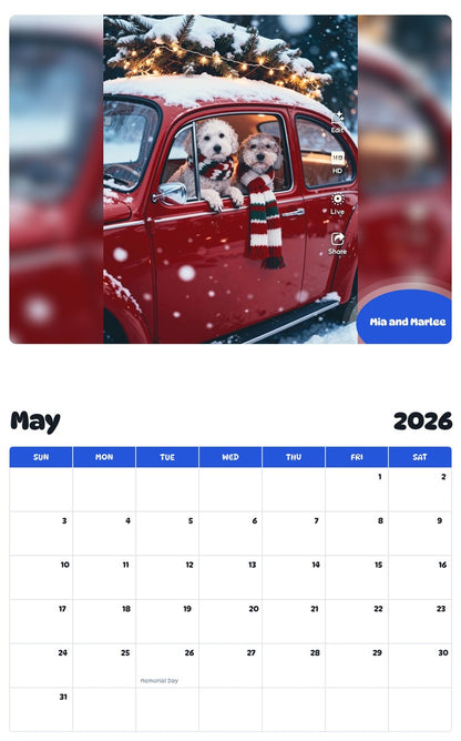 2026 - 2027 Mia and Marlee - Pawidols Pet Calendar