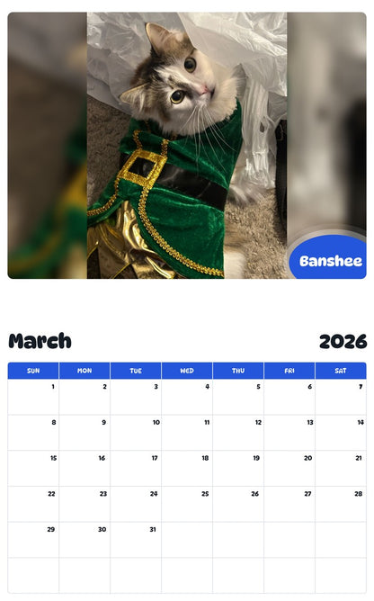 November 2025 - October 2026 Banshee - Pawidols Pet Calendar