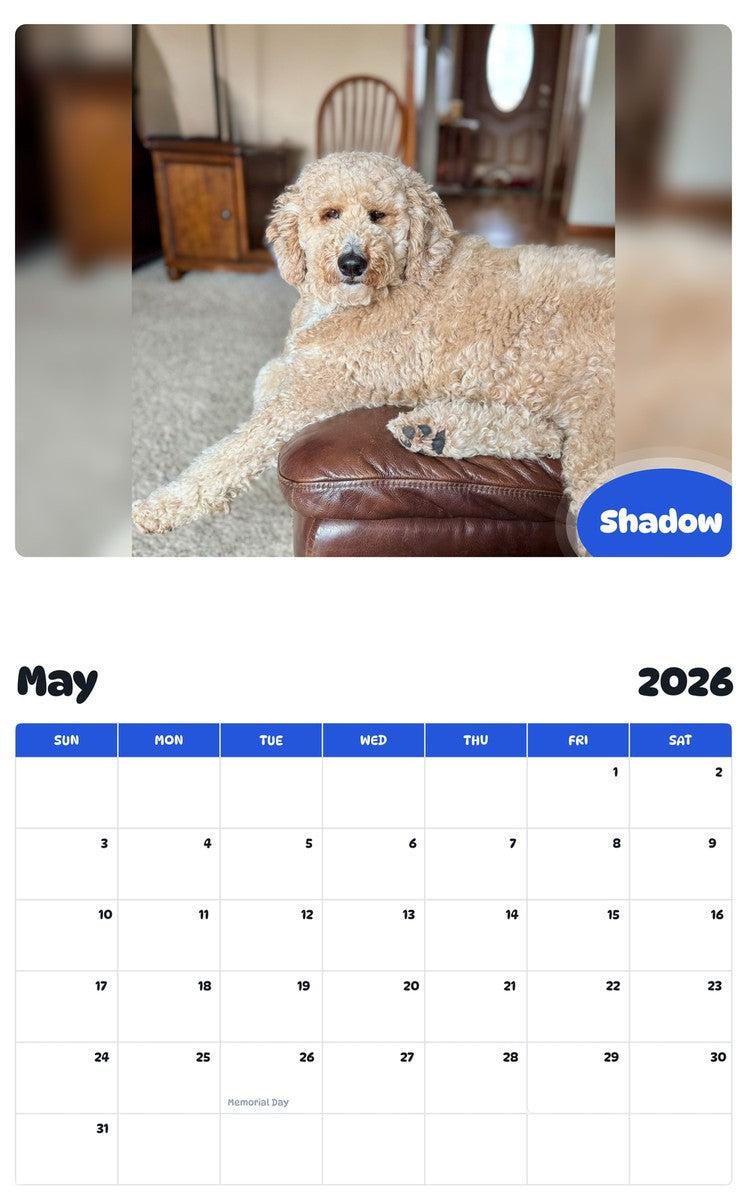2026 - 2027 Shadow - Pawidols Pet Calendar
