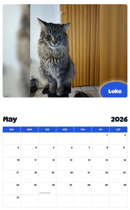 2026 - 2027 Luke - Pawidols Pet Calendar