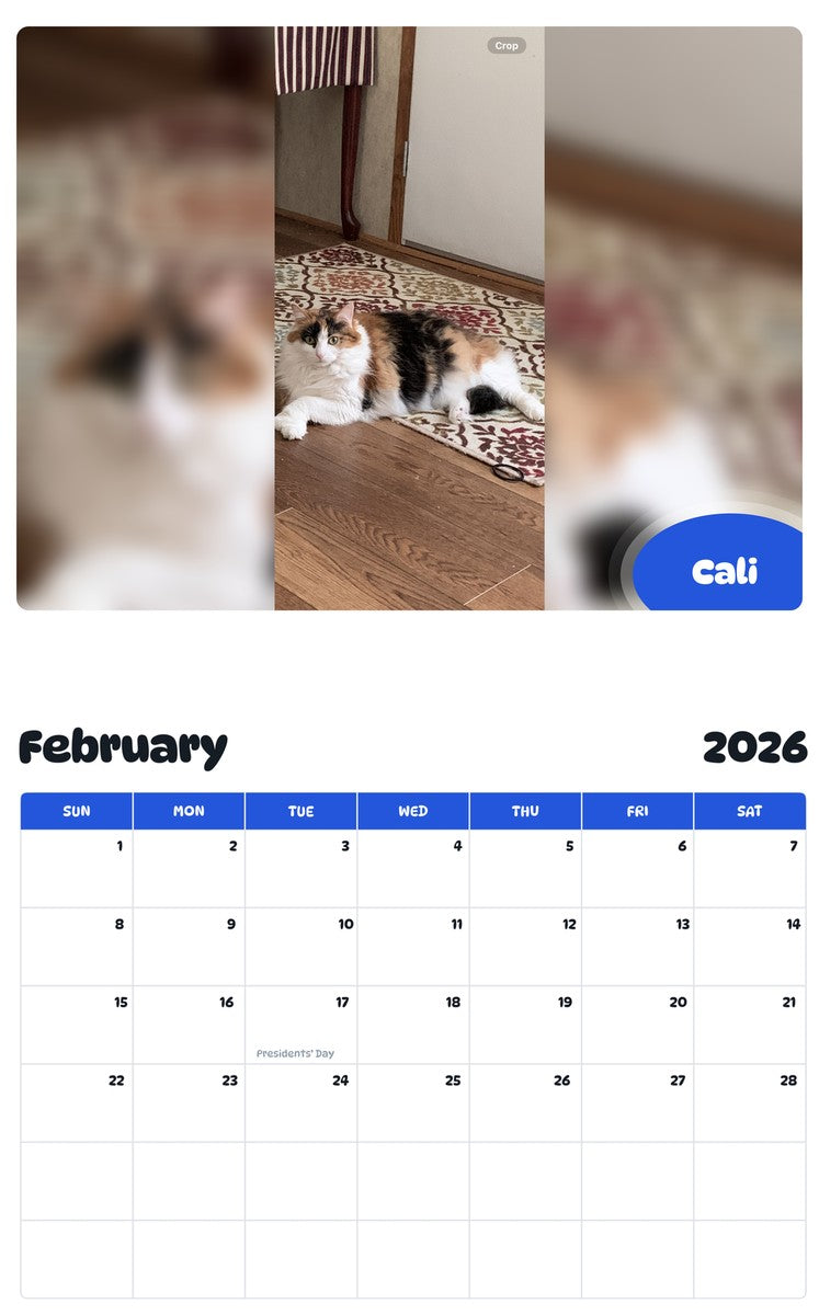 October 2025 - September 2026 Cali - Pawidols Pet Calendar