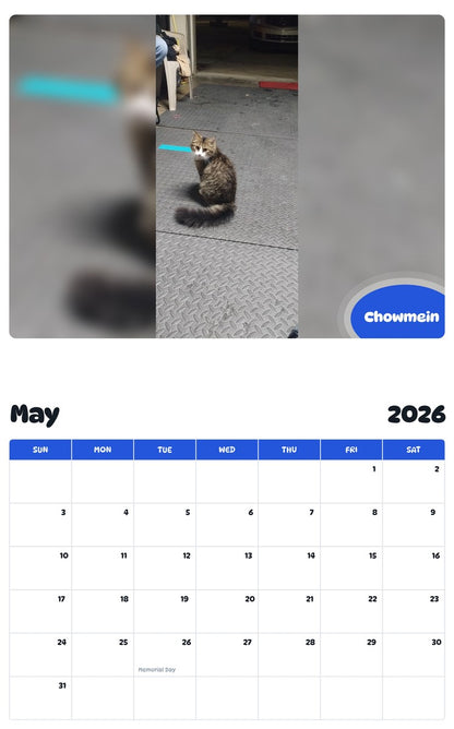 2026 - 2027 Chowmein - Pawidols Pet Calendar