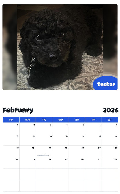 October 2025 - September 2026 Tucker - Pawidols Pet Calendar