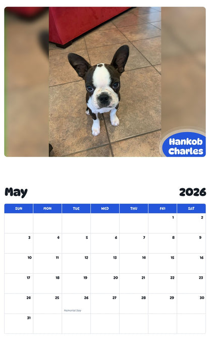 2026 - 2027 Hankob Charles - Pawidols Pet Calendar