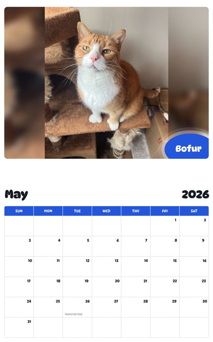 2026 - 2027 Bofur - Pawidols Pet Calendar