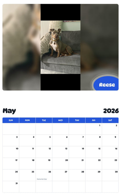 2026 - 2027 Reese - Pawidols Pet Calendar