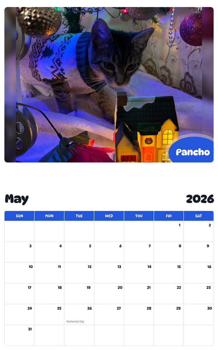 2026 - 2027 Pancho - Pawidols Pet Calendar