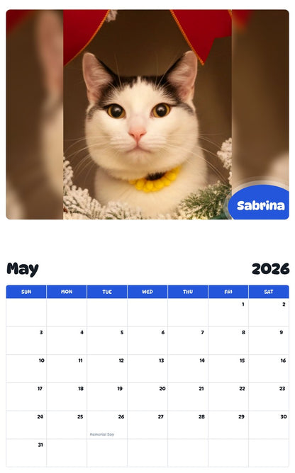 2026 - 2027 Sabrina - Pawidols Pet Calendar