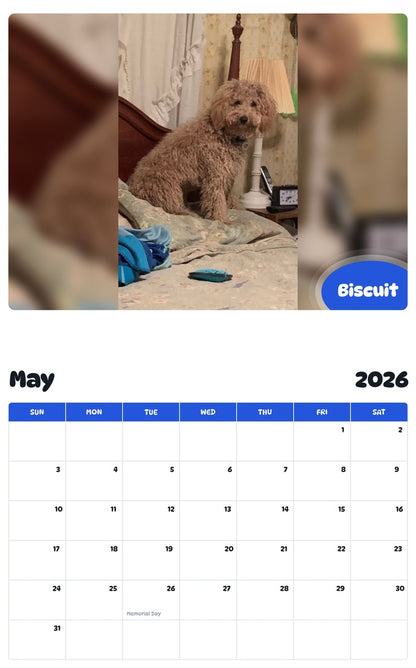 2026 - 2027 Biscuit - Pawidols Pet Calendar