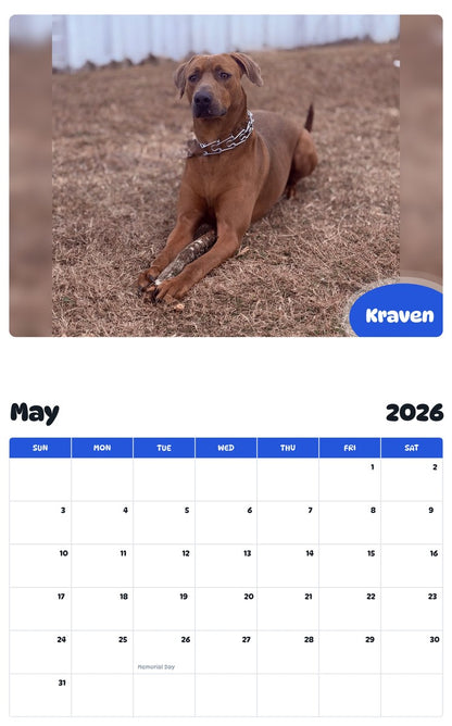 2026 - 2027 Kraven - Pawidols Pet Calendar