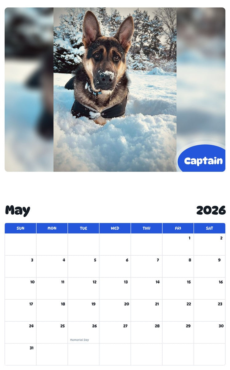 2026 - 2027 Captain - Pawidols Pet Calendar