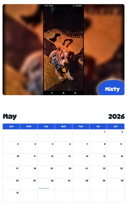 2026 - 2027 Misty - Pawidols Pet Calendar