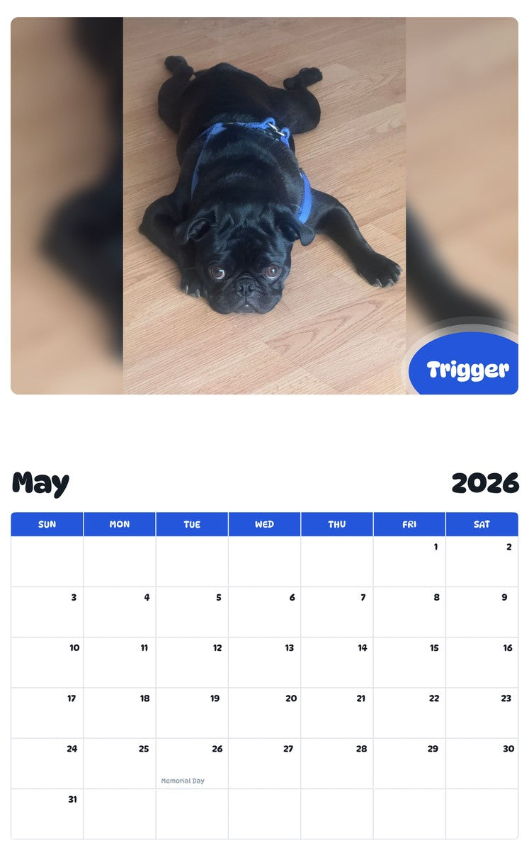 2026 - 2027 Trigger - Pawidols Pet Calendar