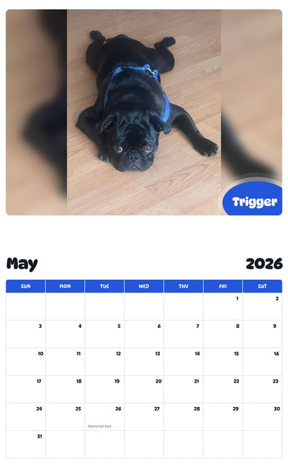 2026 - 2027 Trigger - Pawidols Pet Calendar