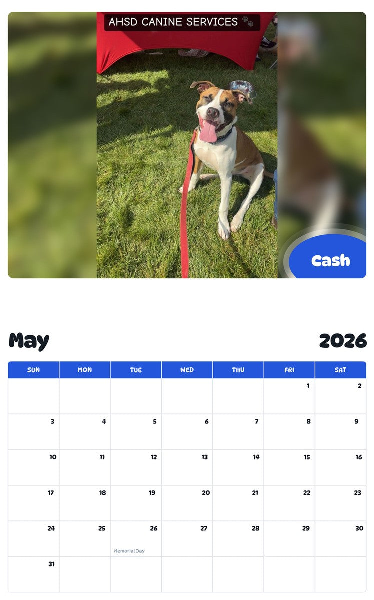 2026 - 2027 Cash - Pawidols Pet Calendar