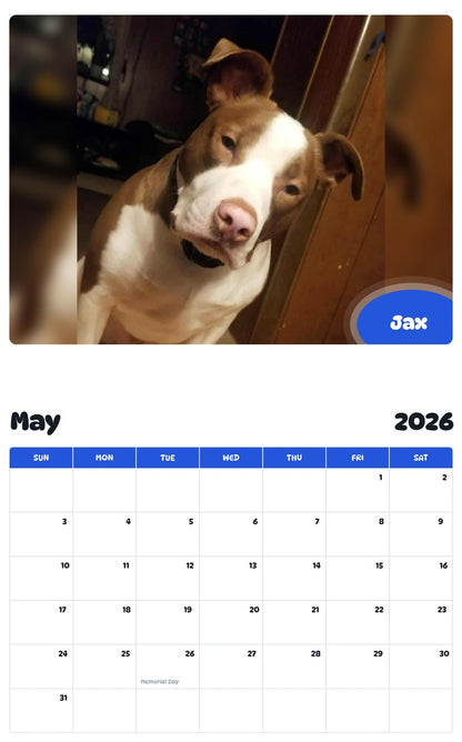 2026 - 2027 Jax - Pawidols Pet Calendar