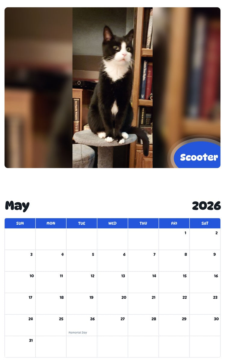 2026 - 2027 Scooter - Pawidols Pet Calendar