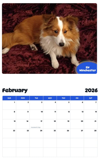 October 2025 - September 2026 Sir Winchester - Pawidols Pet Calendar