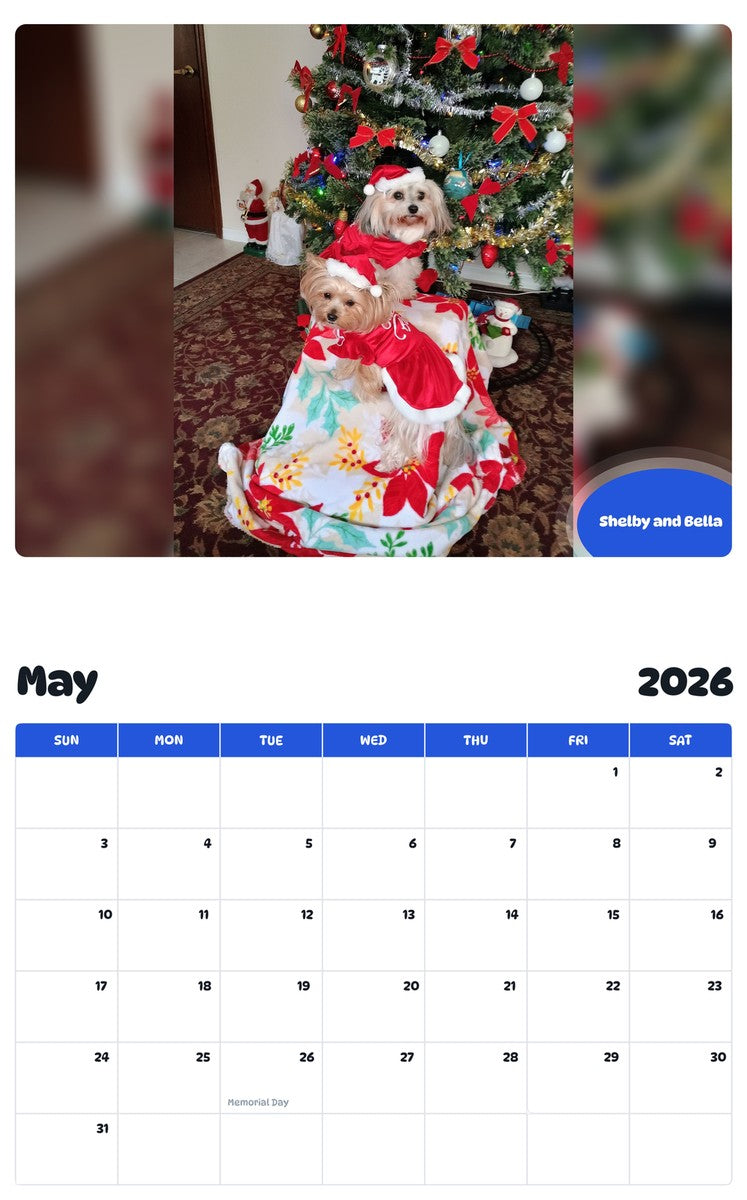 2026 - 2027 Shelby and Bella - Pawidols Pet Calendar