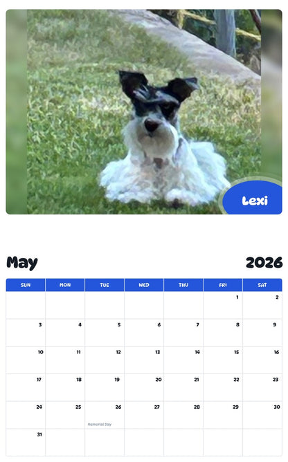2026 - 2027 Lexi - Pawidols Pet Calendar