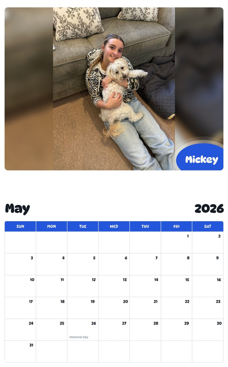 2026 - 2027 Mickey - Pawidols Pet Calendar