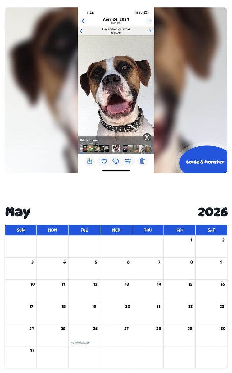 2026 - 2027 Louie & Monster - Pawidols Pet Calendar