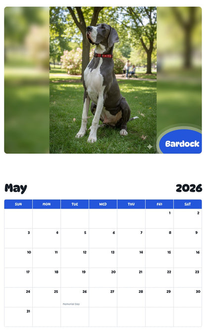 2026 - 2027 Bardock - Pawidols Pet Calendar