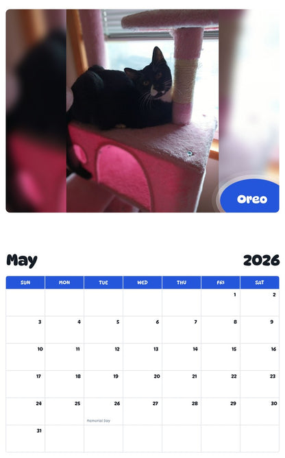 2026 - 2027 Oreo - Pawidols Pet Calendar