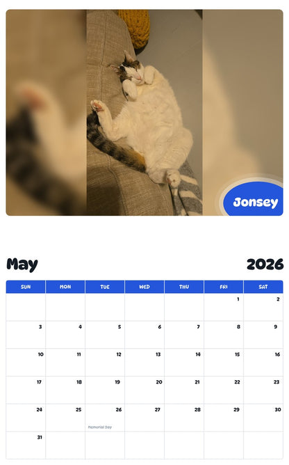 2026 - 2027 Jonsey - Pawidols Pet Calendar