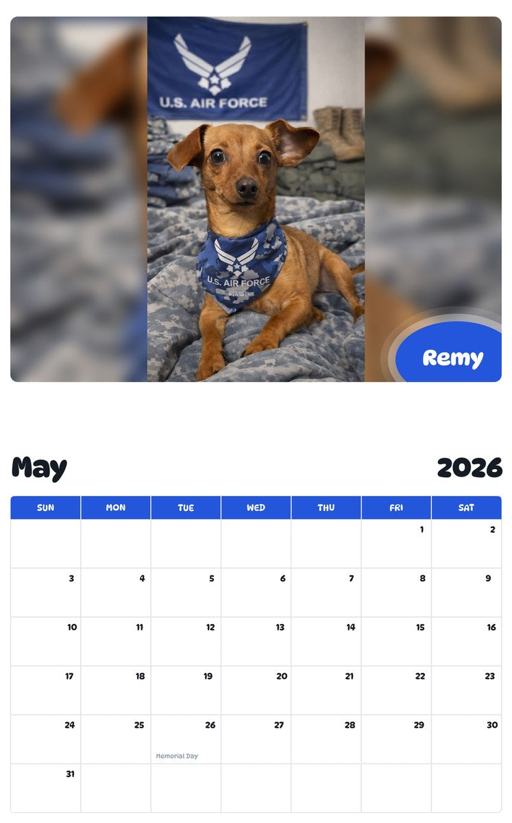 2026 - 2027 Remy - Pawidols Pet Calendar