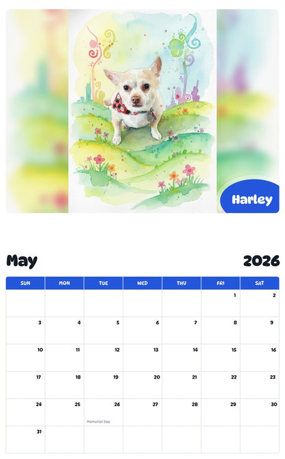 2026 - 2027 Harley - Pawidols Pet Calendar