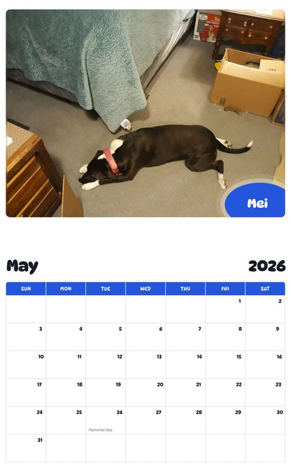 2026 - 2027 Mei - Pawidols Pet Calendar
