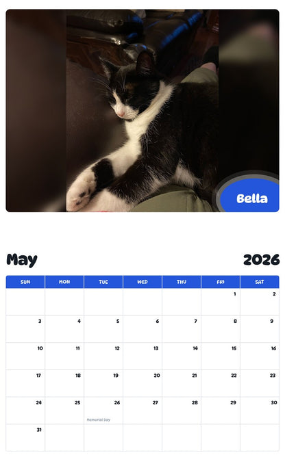 2026 - 2027 Bella - Pawidols Pet Calendar