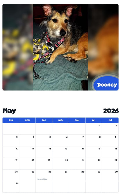 2026 - 2027 Dooney - Pawidols Pet Calendar