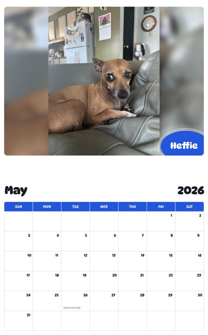 2026 - 2027 Heffie - Pawidols Pet Calendar