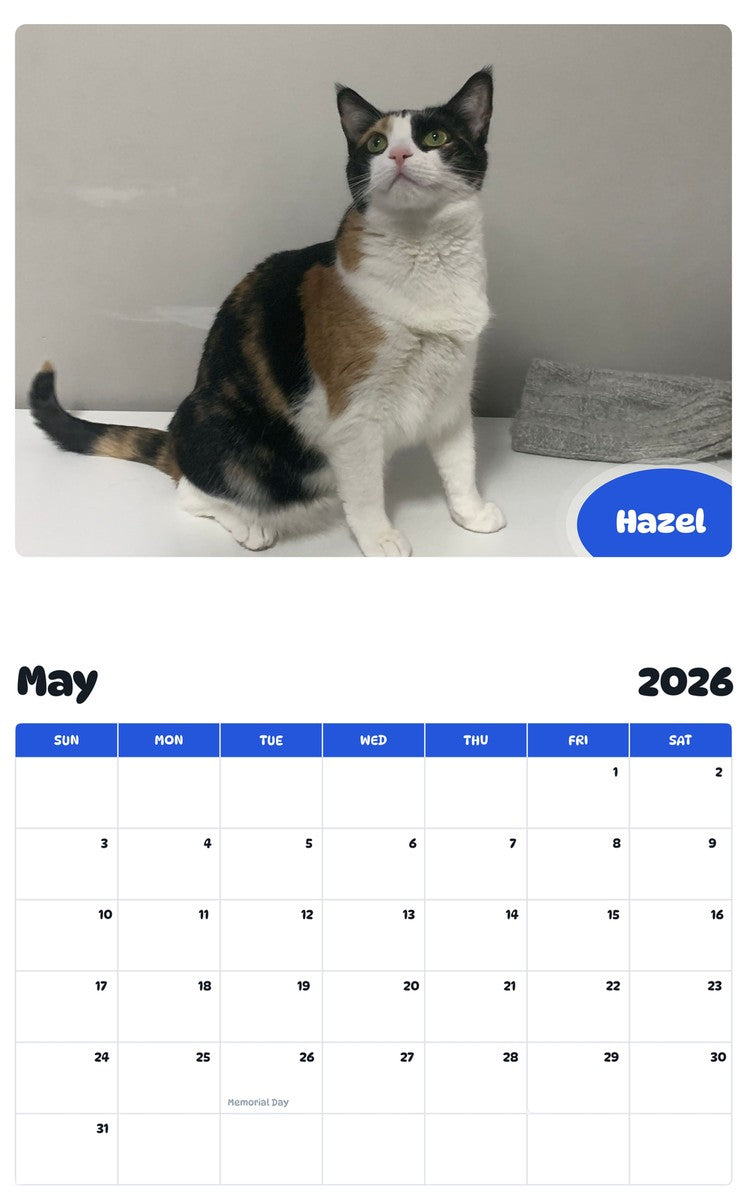 2026 - 2027 Hazel - Pawidols Pet Calendar
