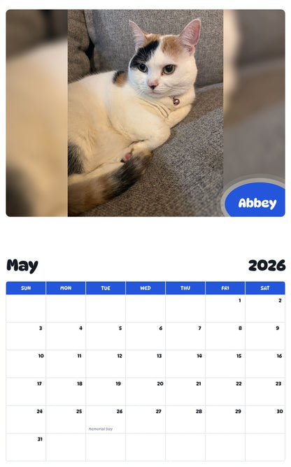 2026 - 2027 Abbey - Pawidols Pet Calendar