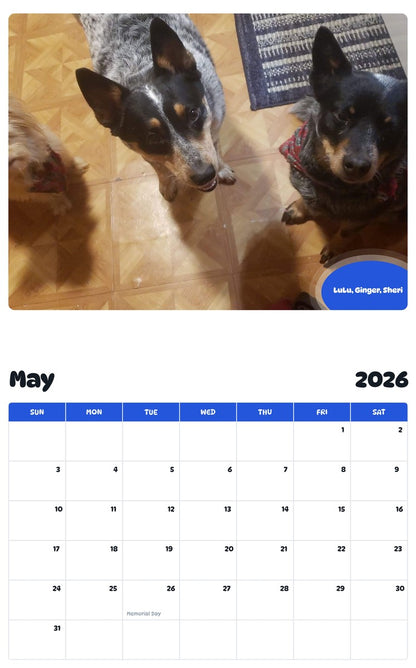 2026 - 2027 LuLu, Ginger, Sheri - Pawidols Pet Calendar