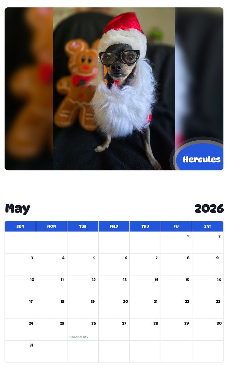2026 - 2027 Hercules - Pawidols Pet Calendar