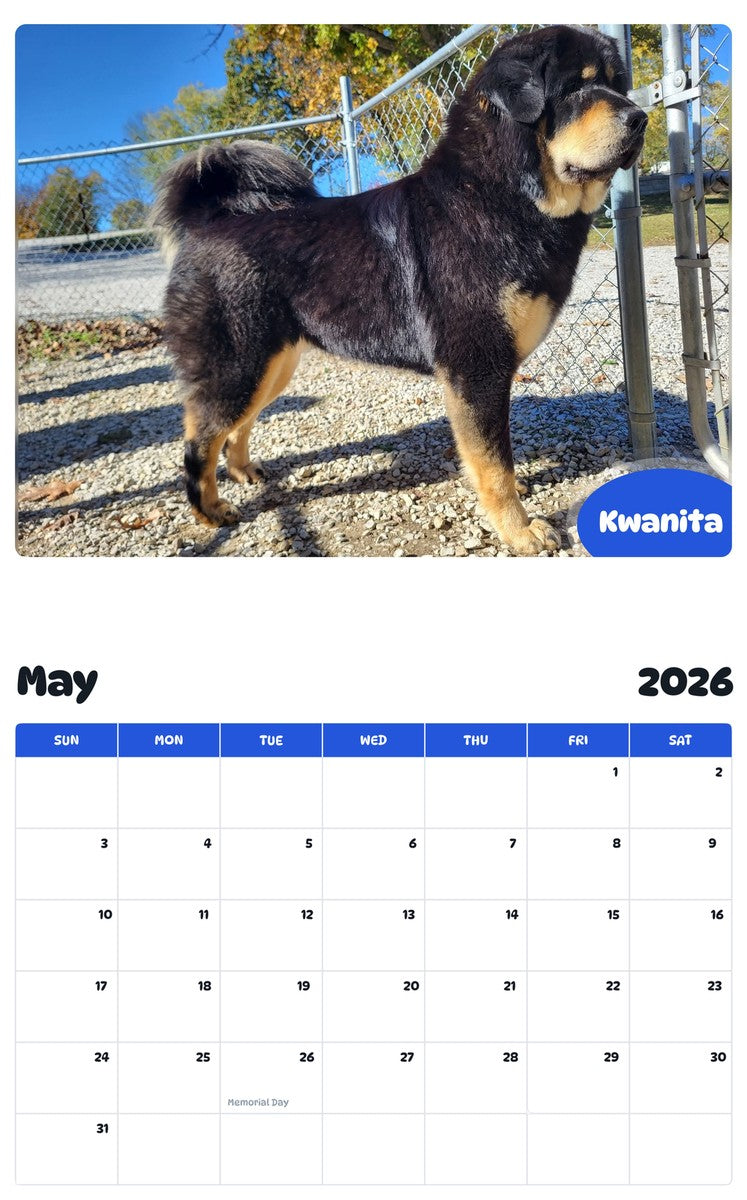 2026 - 2027 Kwanita - Pawidols Pet Calendar