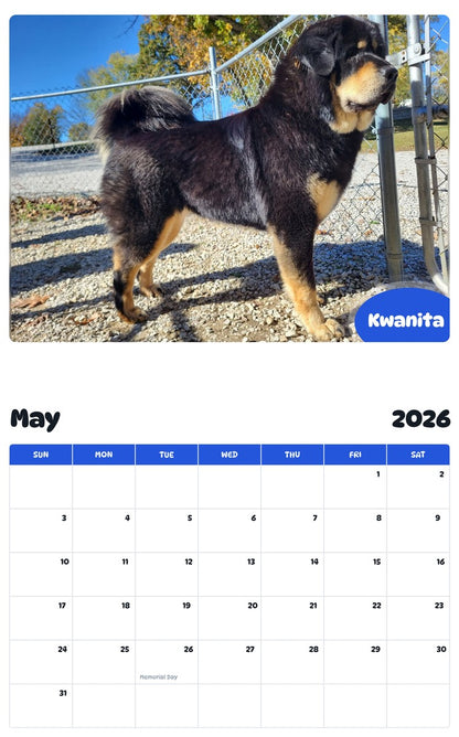 2026 - 2027 Kwanita - Pawidols Pet Calendar