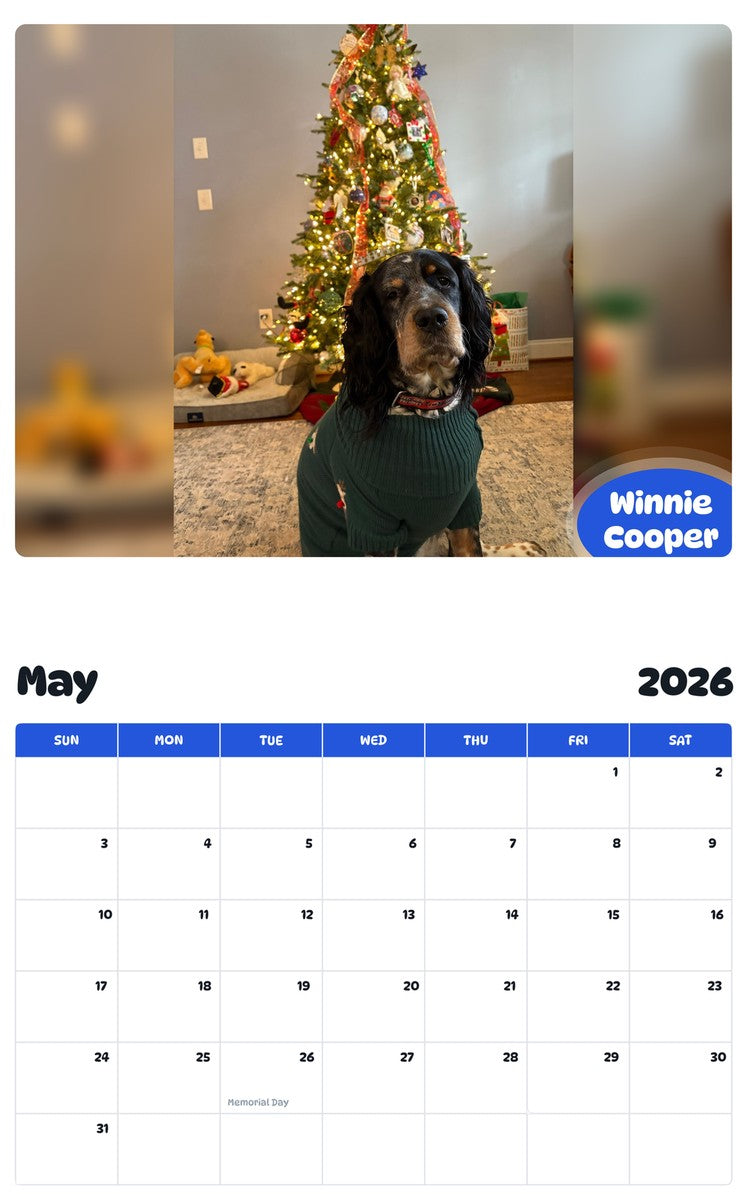 2026 - 2027 Winnie Cooper - Pawidols Pet Calendar