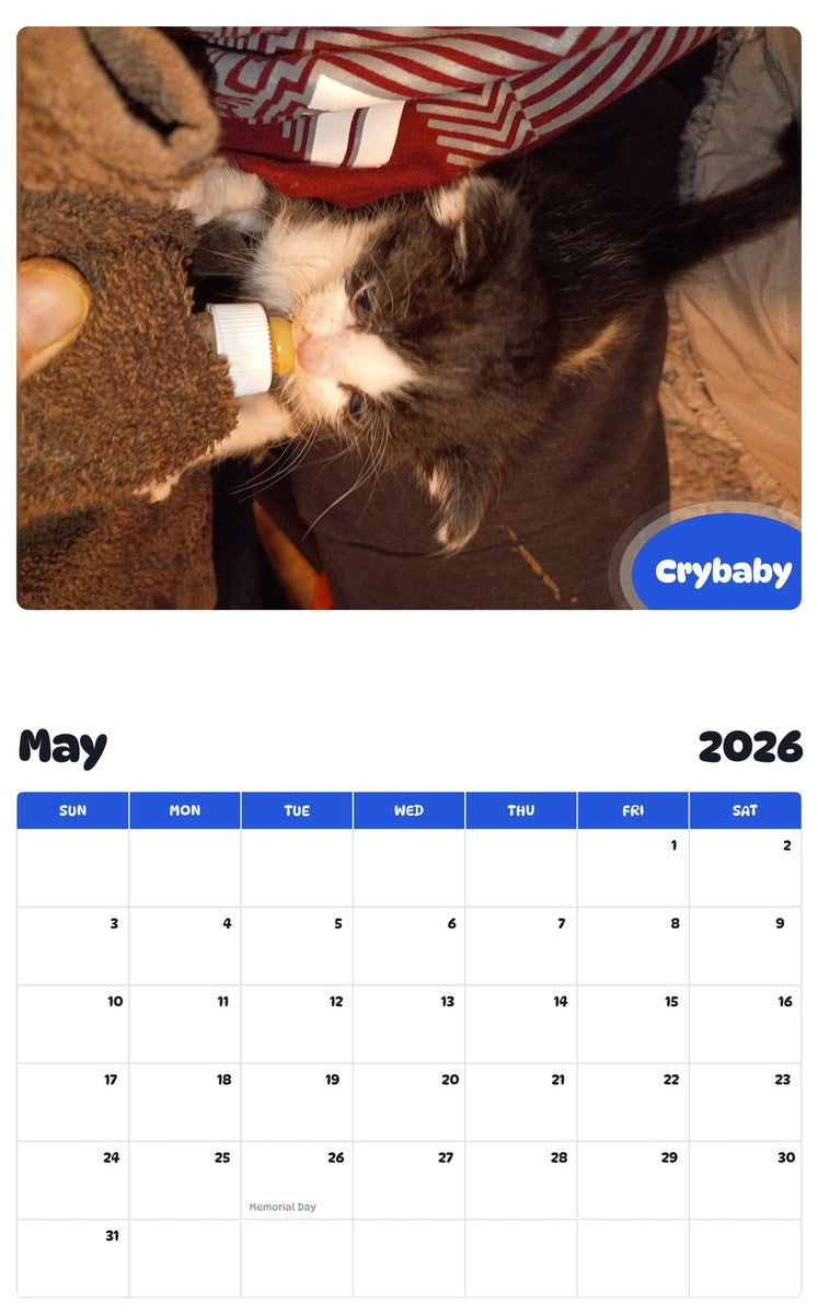 2026 - 2027 Crybaby - Pawidols Pet Calendar